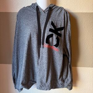 Calvin Klein Performance Women’s Plus 3X Grey Hoodie Neon Black Velvet Lettering